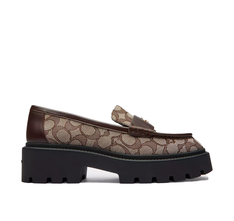 Coach Women's Lucy Loafer In Signature Jacquard Oak/Maple