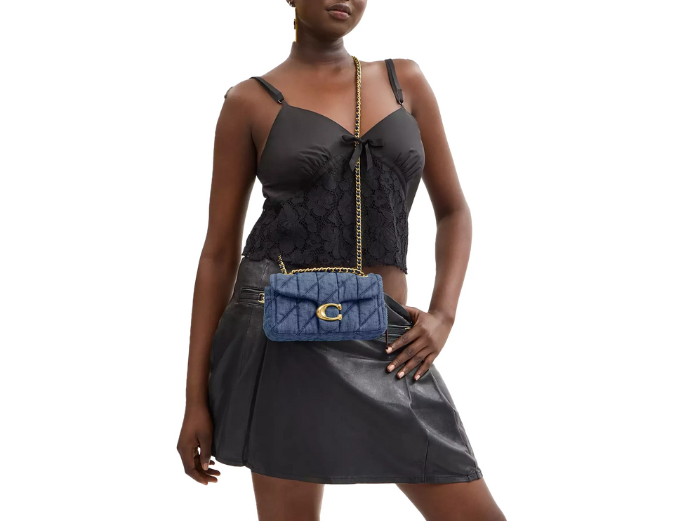 Coach Women's Tabby Shoulder Bag 20 With Quilting Denim/Brass/Indigo