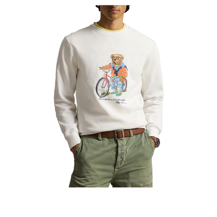 Polo Ralph Lauren Men's Polo Bear Fleece Sweatshirt White Summer Bear
