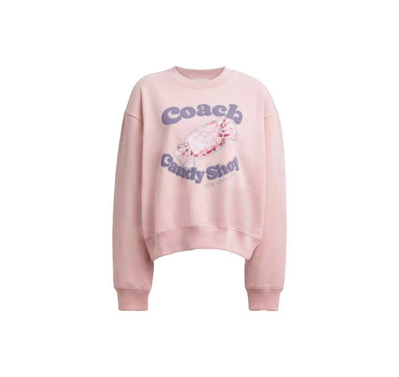 Coach Women's Candy Shop Crewneck Sweatshirt Peach Skin