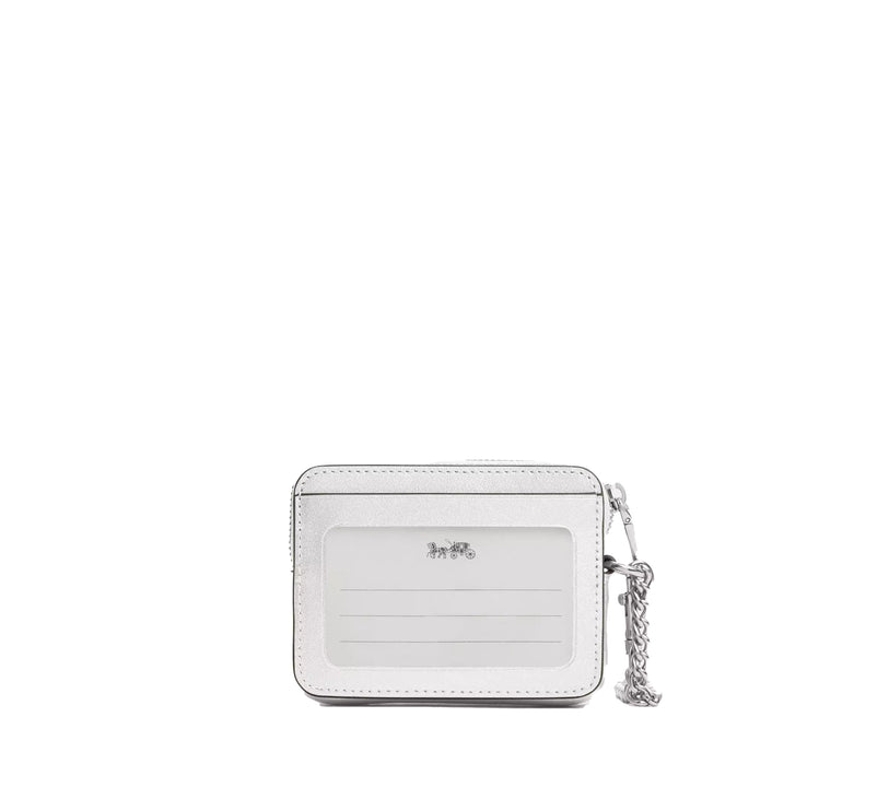 Coach Women's Zip Card Case Silver/Light Silver