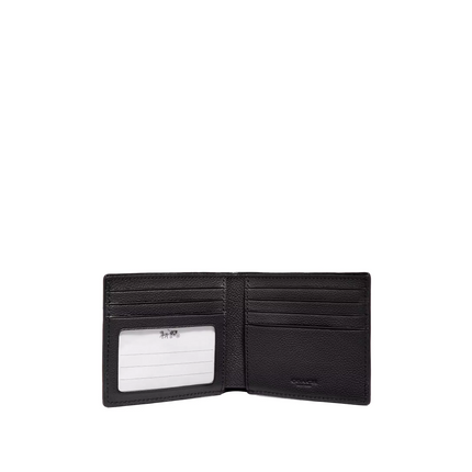 Coach Men's Id Billfold Wallet Black Antique Nickel/Black