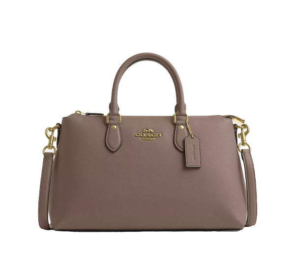 Coach Women's Georgia Satchel Bag Gold/Dark Stone