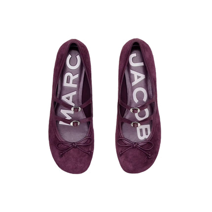 Marc Jacobs Women's The Suede Kiki Ballerina Burgundy