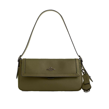 Coach Women's Etta Small Flap Shoulder Bag Gunmetal/Olive