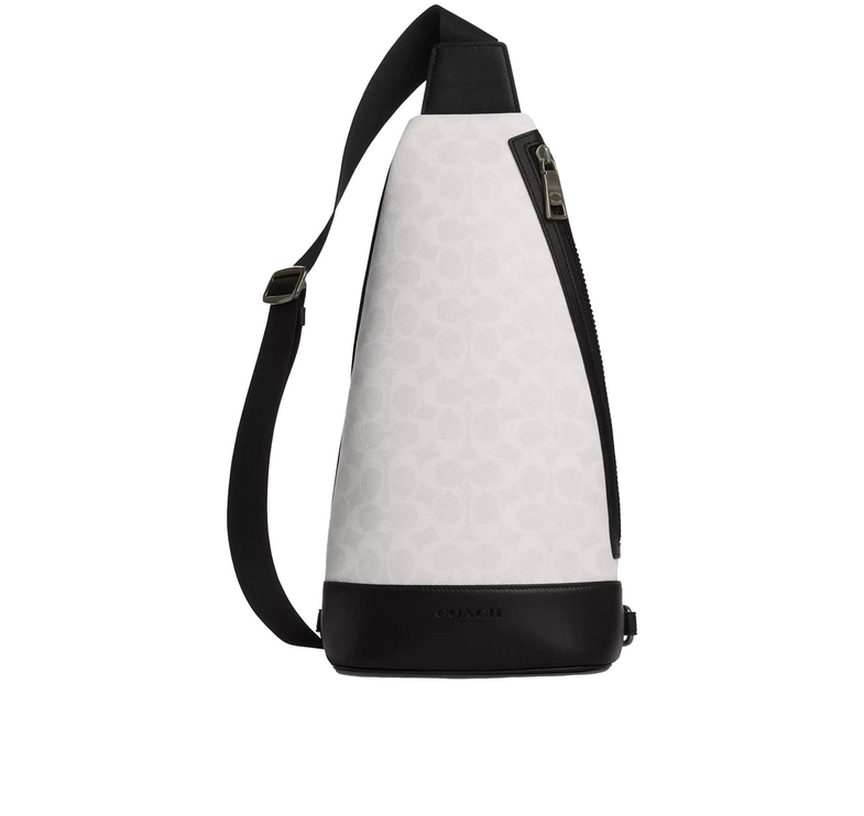 Coach Women's Dominic Sling Pack In Signature Canvas Gunmetal/Chalk/Black