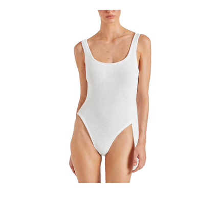 HUNZA G Women's Square Neck Swim White
