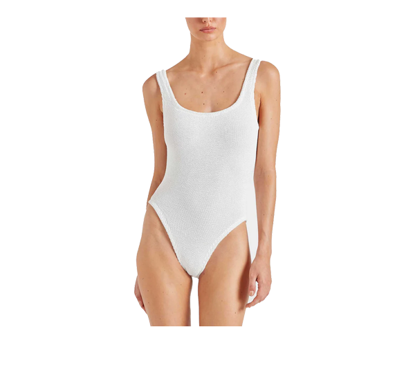 HUNZA G Women's Square Neck Swim White