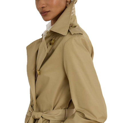 Polo Ralph Lauren Women's Double-Breasted Cotton-Blend Trench Coat Birch Tan