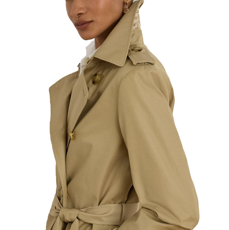 Polo Ralph Lauren Women's Double-Breasted Cotton-Blend Trench Coat Birch Tan