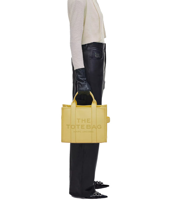 Marc Jacobs Women's The Leather Medium Tote Bag Custard