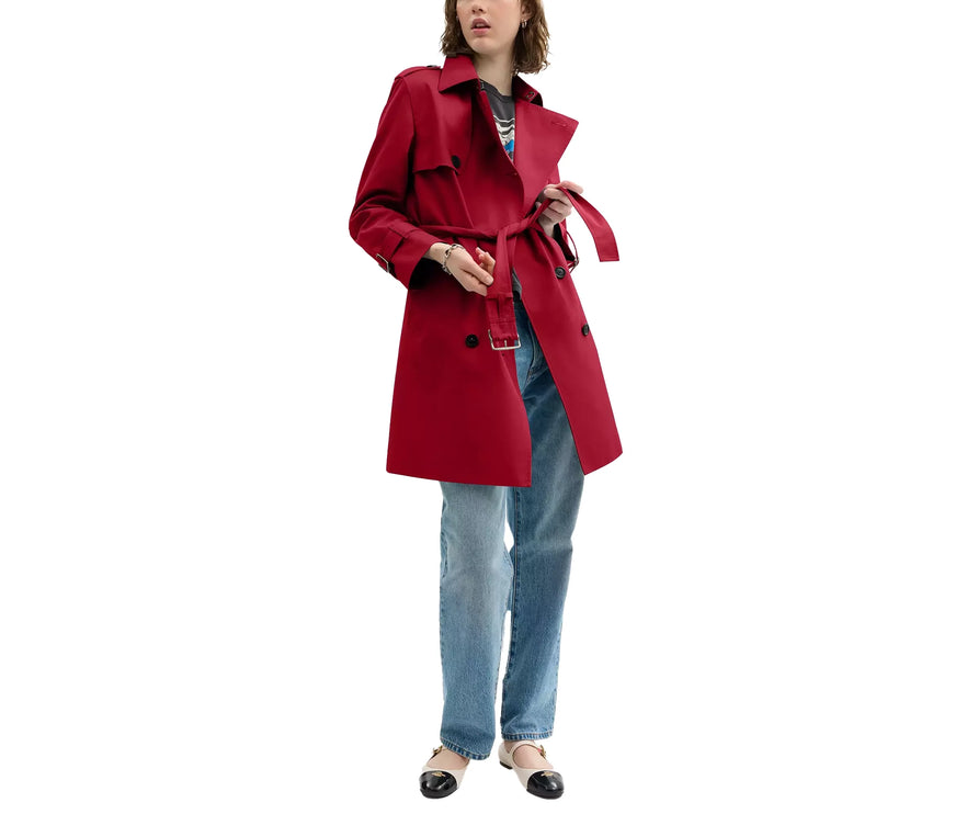 Coach Women's Mid Trench Ruby