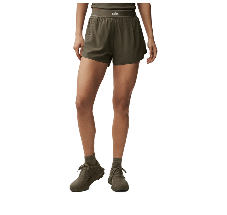alo Women's Match Point Short Olive Tree