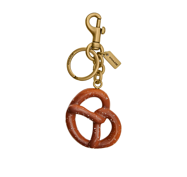 Coach Women's Small Pretzel Bag Charm Brass/Multi