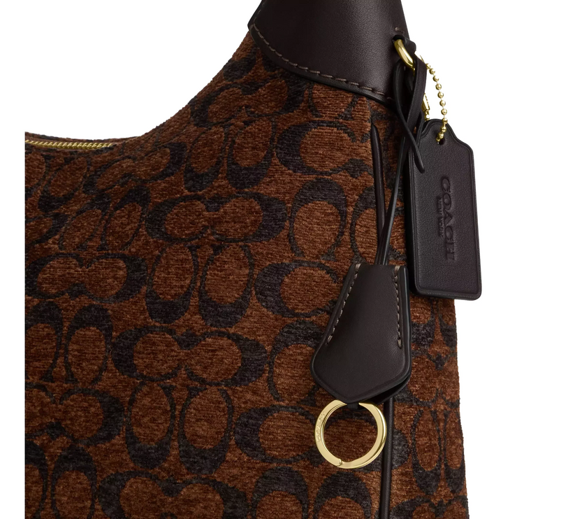 Coach Women's Ella Shoulder Bag In Signature Chenille Gold