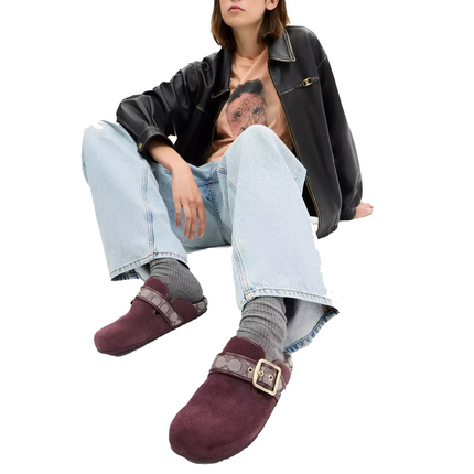 Coach Women's Archival Buckle Clog Merlot