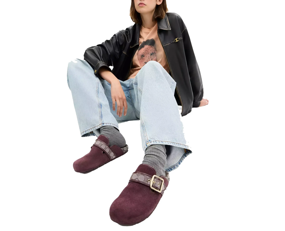 Coach Women's Archival Buckle Clog Merlot