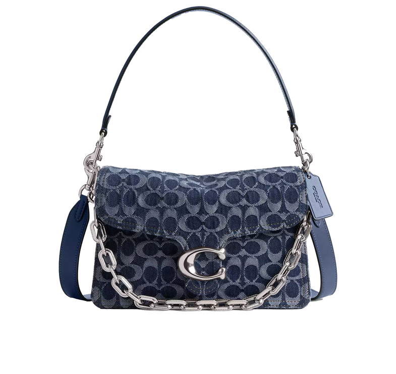 Coach Women's Chain Tabby Shoulder Bag In Signature Denim/Silver/Deep Blue Multi