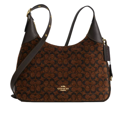Coach Women's Ella Shoulder Bag In Signature Chenille Gold/Truffle
