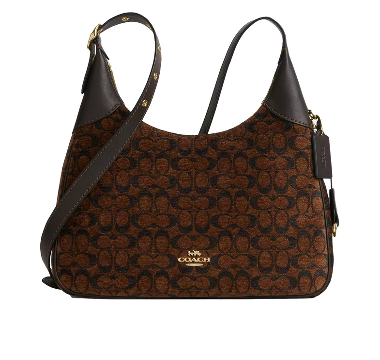 Coach Women's Ella Shoulder Bag In Signature Chenille Gold