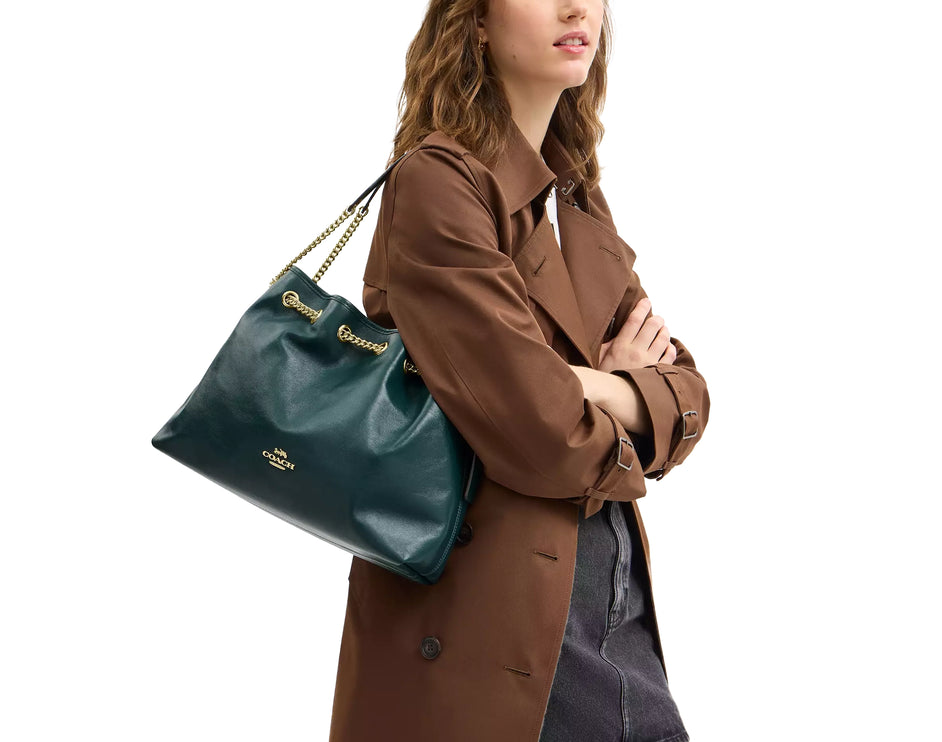 Coach Women's Evelyn Shoulder Bag Gold/Dark Teal