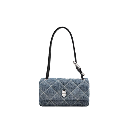 Marc Jacobs Women's The Quilted Denim Mini Dual Shoulder Bag Blue