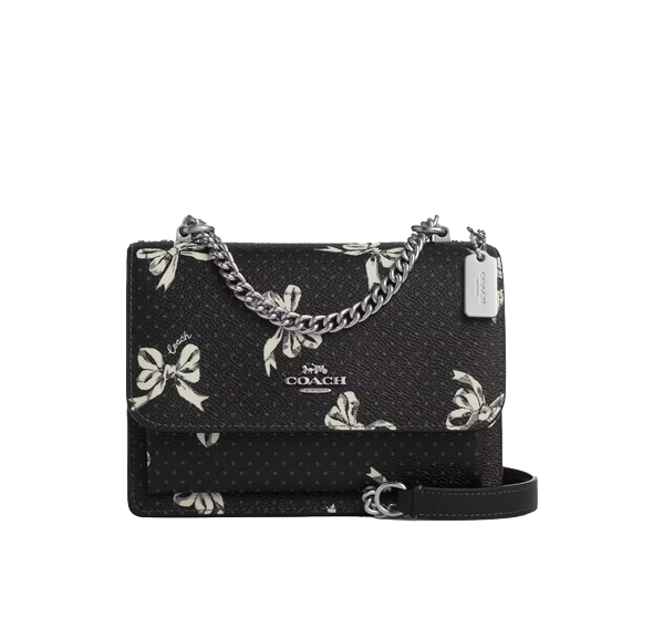 Coach Women's Mini Klare Crossbody Bag With Bow Print Silver/Black Multi