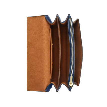 Coach Women's Mini Klare Crossbody Bag In Signature Canvas Gold/Deep Blue/Tan