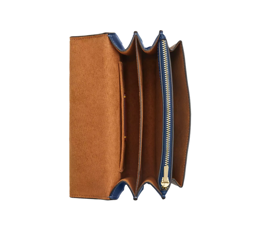 Coach Women's Mini Klare Crossbody Bag In Signature Canvas Gold/Deep Blue/Tan