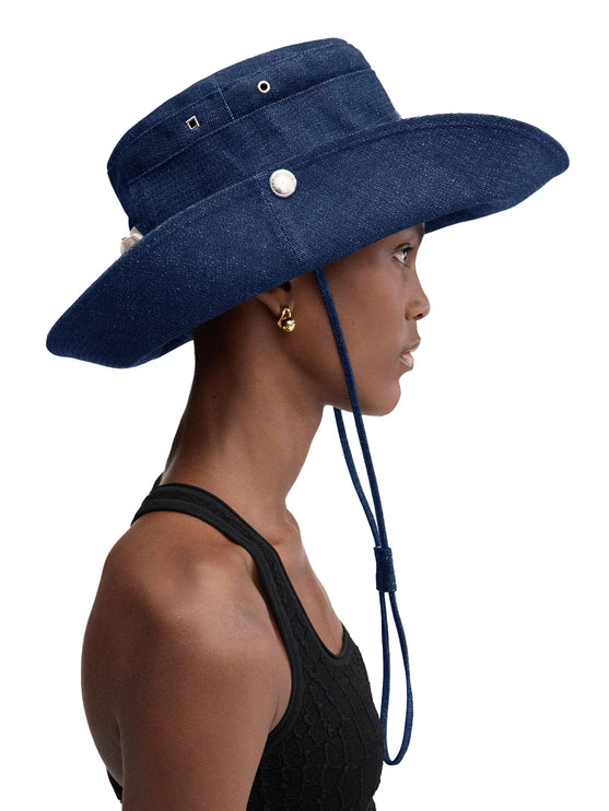 Jacquemus Unisex The de-Nîmes Denim Bucket Hat Navy
