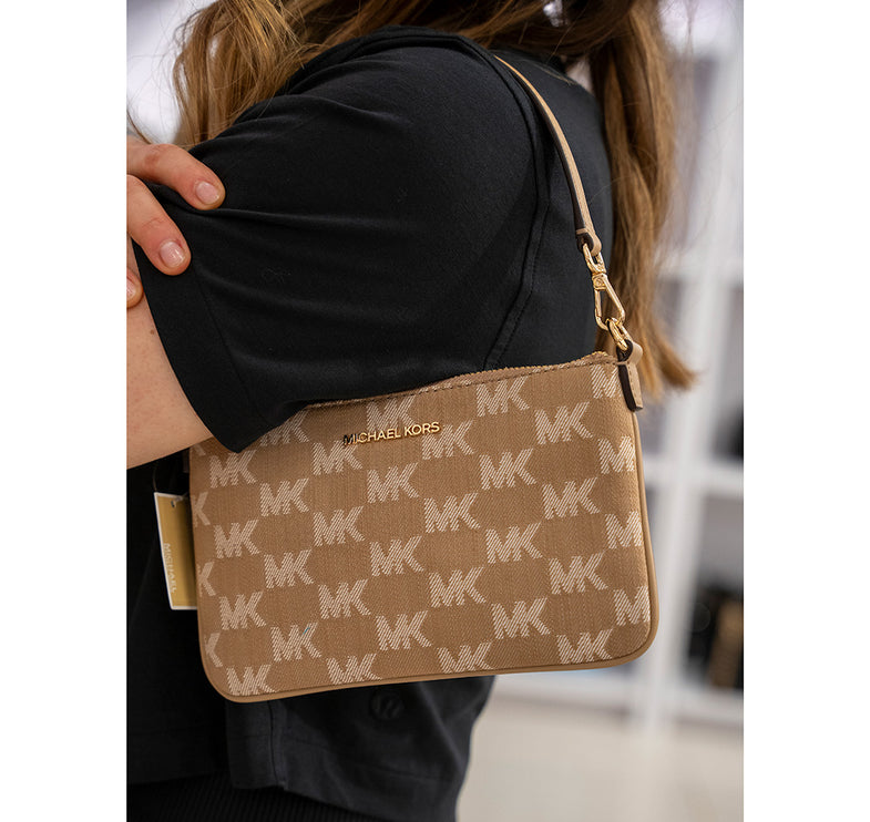 Michael Kors Women's Jet Set Small Pebbled Leather Convertible Wristlet Luggage