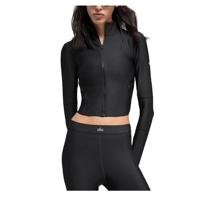 alo Women's Airlift Ignite Zip Up Jacket Black