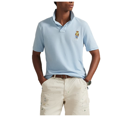 Polo Ralph Lauren Men's Classic Fit Polo Bear Mesh Polo Shirt Southport Blue/Heritage Bear