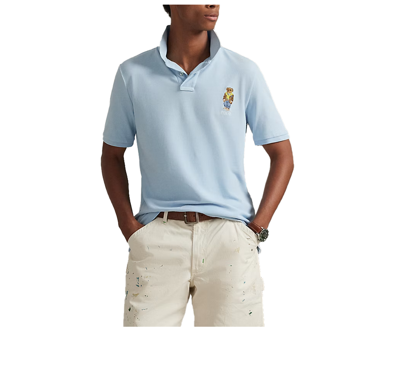Polo Ralph Lauren Men's Classic Fit Polo Bear Mesh Polo Shirt Southport Blue/Heritage Bear