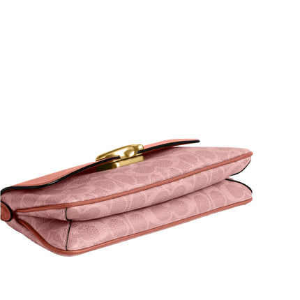 Coach Women's Jet Shoulder Bag In Signature Canvas Brass/Melon Pink