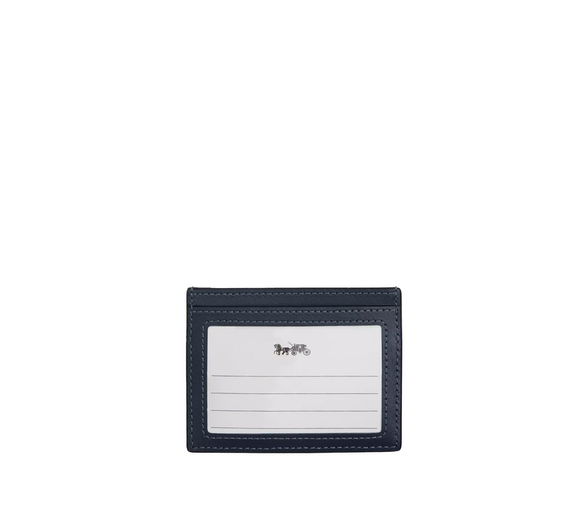 Coach Women's Slim Id Card Case With Quilting Silver/Denim
