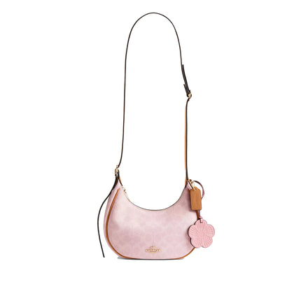 Coach Women's Emily Shoulder Bag In Signature Canvas With Charms Gold/Powder Pink