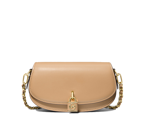 Michael Kors Women's Mila Small Leather Shoulder Bag Camel