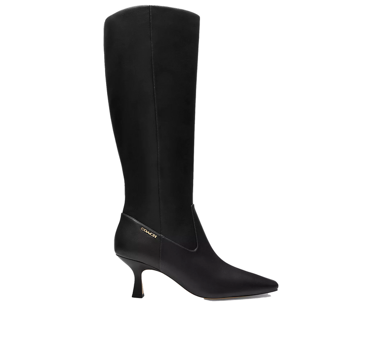 Coach Women's Extended Calf Kitten Heel Tall Boot Black