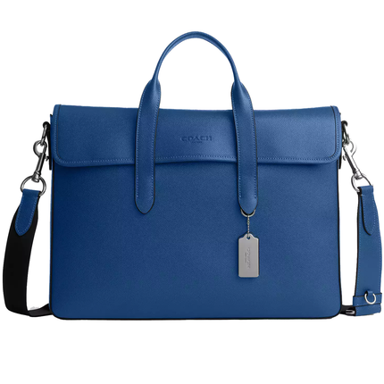 Coach Unisex Sullivan Portfolio Brief Silver/True Blue