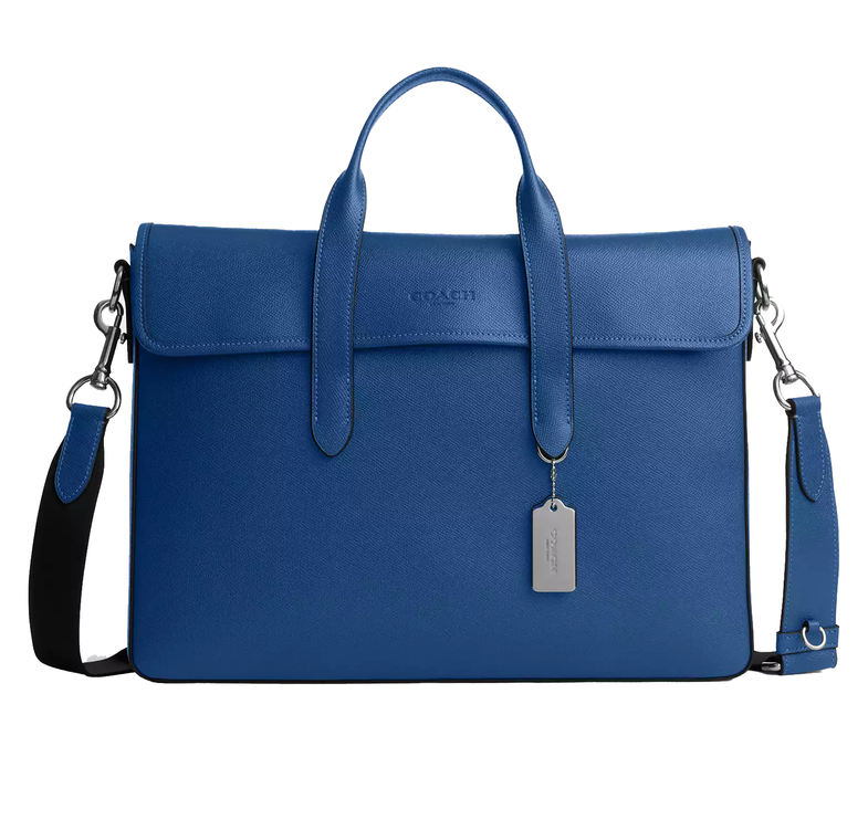 Coach Unisex Sullivan Portfolio Brief Silver/True Blue