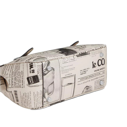 Coach Women's Asher Shoulder Bag With Newspaper Print Silver/Chalk Multi