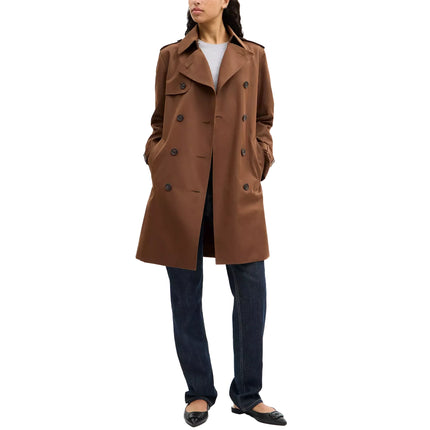 Coach Women's Mid Trench Chocolate Brown