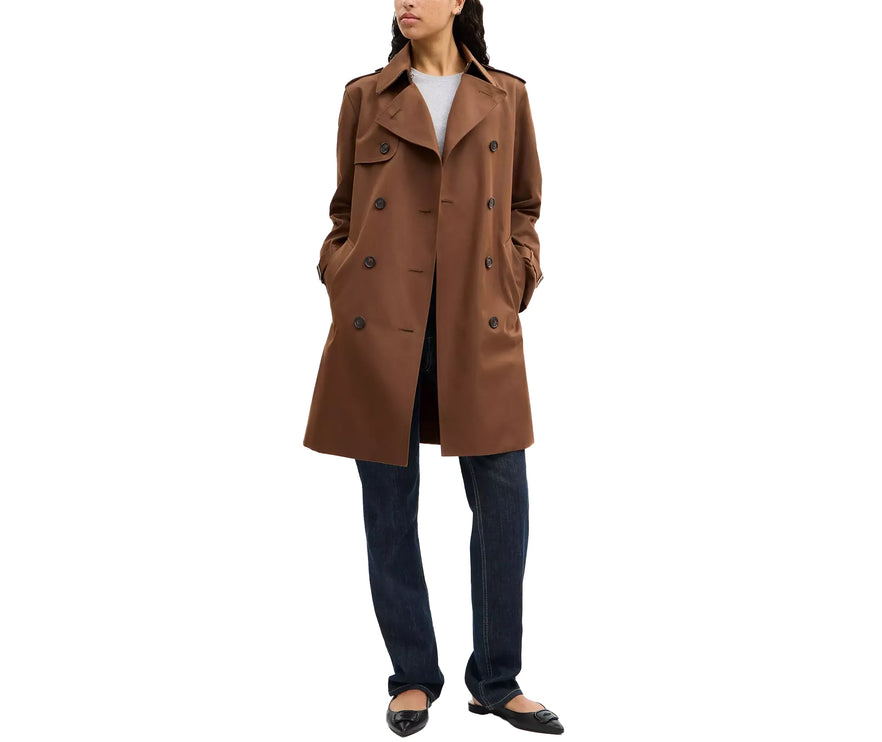 Coach Women's Mid Trench Chocolate Brown