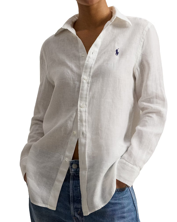 Polo Ralph Lauren Women's Classic Fit Linen Shirt Classic Oxford White
