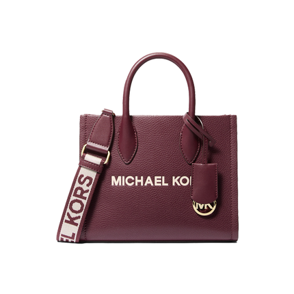 Michael Kors Women's Mirella Small Pebbled Leather Crossbody Bag Oxblood