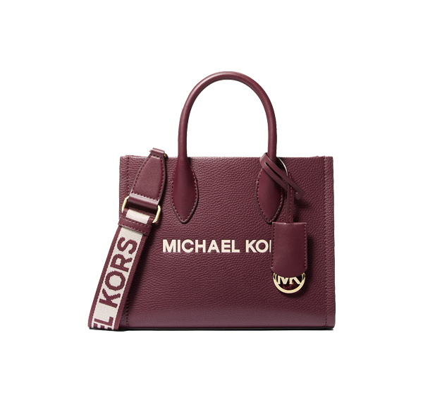 Michael Kors Women's Mirella Small Pebbled Leather Crossbody Bag Oxblood