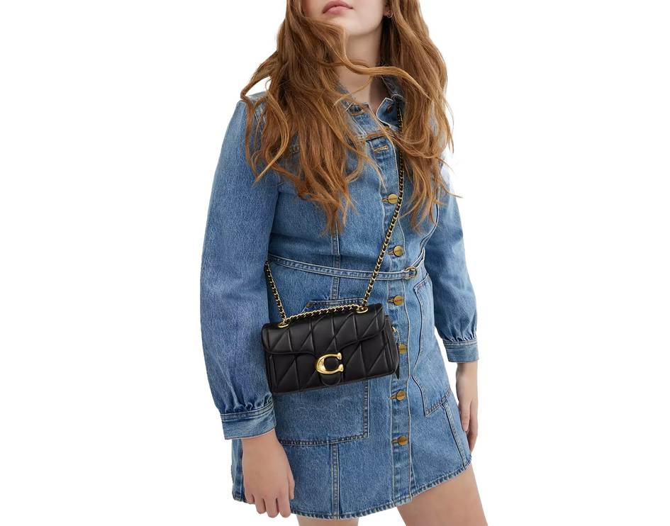 Coach Women's Tabby Shoulder Bag 20 With Pillow Quilting Brass/Black