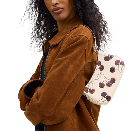 Coach Women's Teri Mini Crossbody Bag With Cherry Print White/Silver