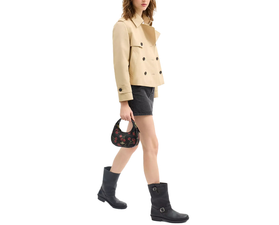 Coach Women's Carmen Mini Crossbody Bag With Cherry Print Gold/Black Multi